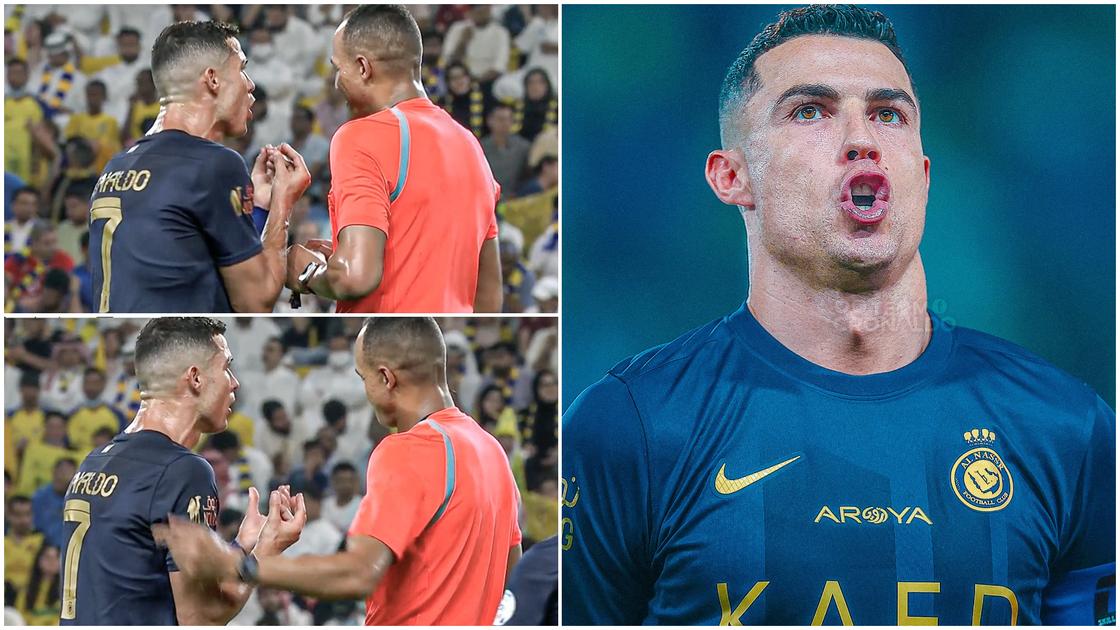 Al-Nassr captain Ronaldo filmed shouting at match referee, shoving Shabab Al-Ahli  staff member at half-time