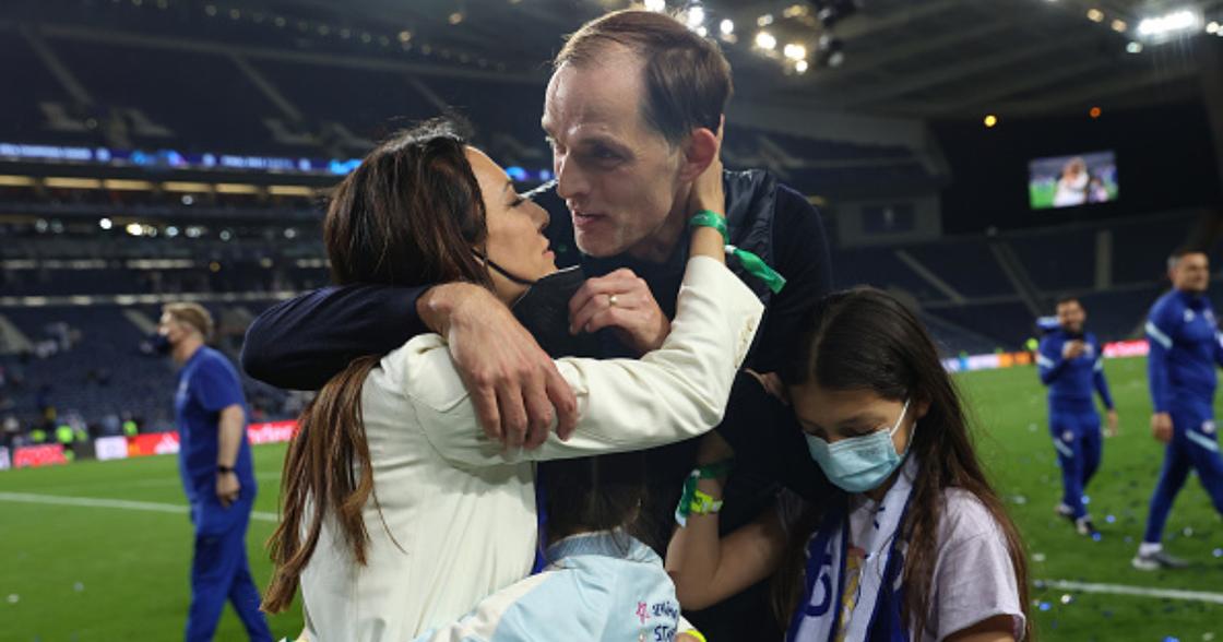 Thomas Tuchel celebrates victory with his wife, Sissi Tuchel following the UEFA Champions League Final between Man City and Chelsea. Photo by Alexander Hassenstein.