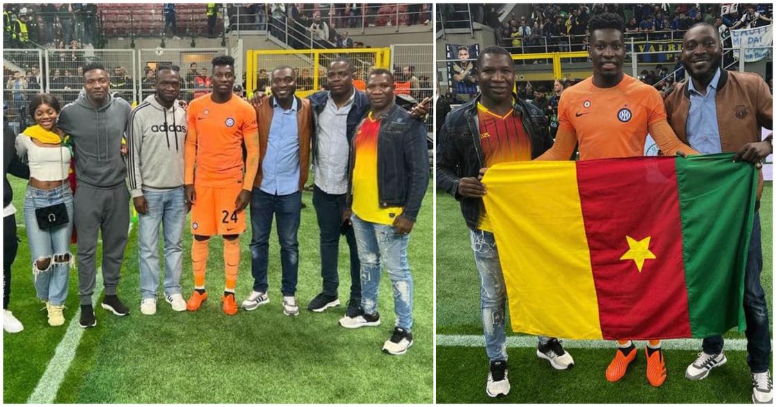 Inter Goalie Andre Onana Celebrates Reaching UCL Final With Family at San  Siro