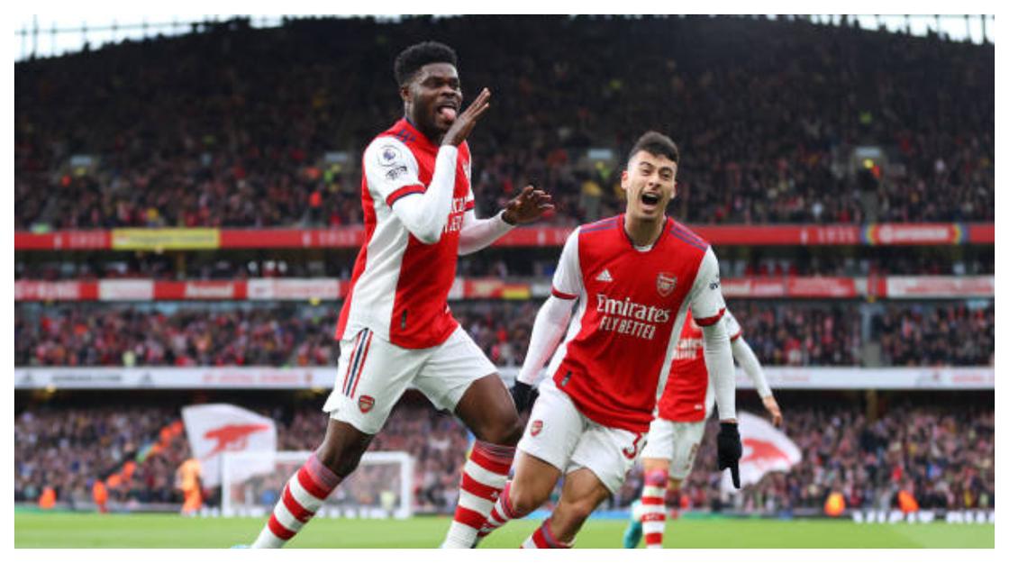 Partey Shines As Arsenal Cruise Into EPL Top Four With Impressive 2:0 Win Against Leicester City