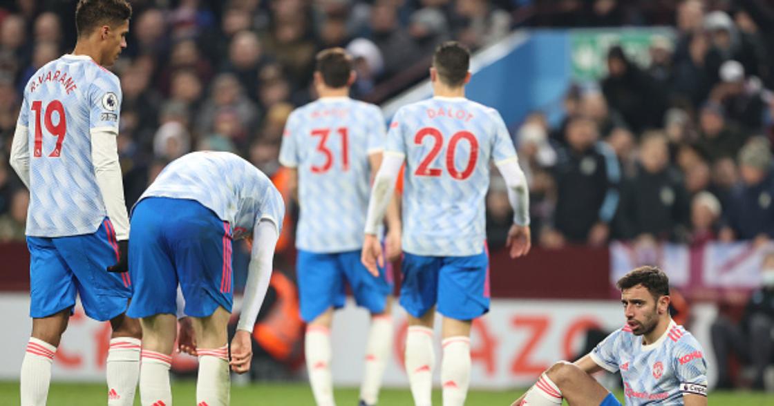Man United players vs Aston Villa. Photo: Getty Images.