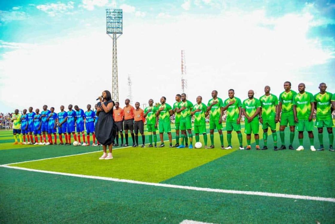 Stars line up for football exhibition