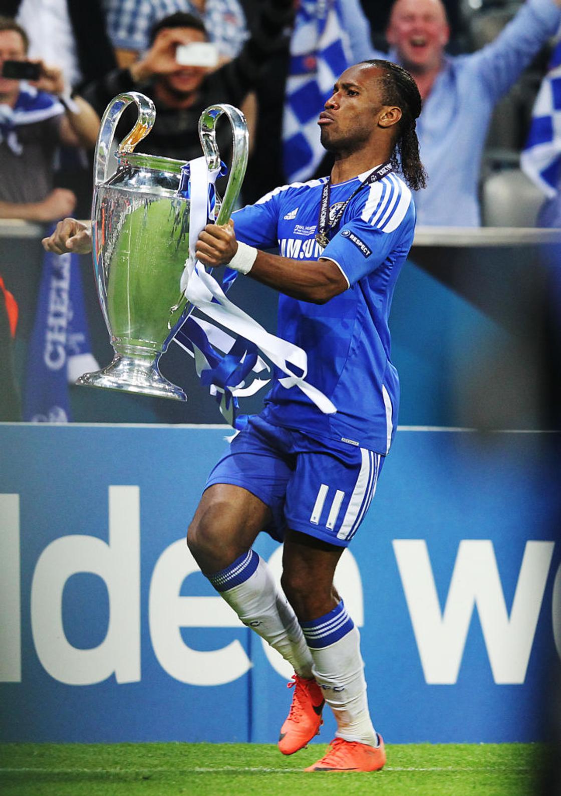 Didier Drogba with the UCL Trophy