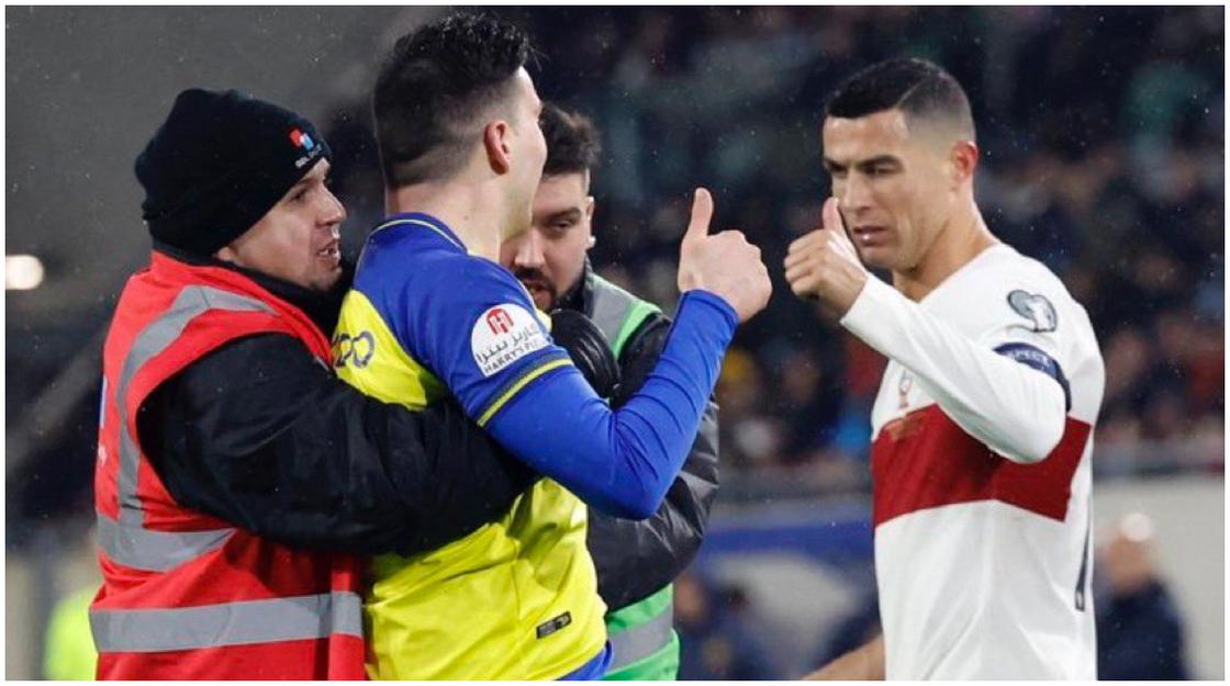 Cristiano Ronaldo, Portugal, Al-Nassr, pitch invader, thumbs up, Selecao, Euro 2024