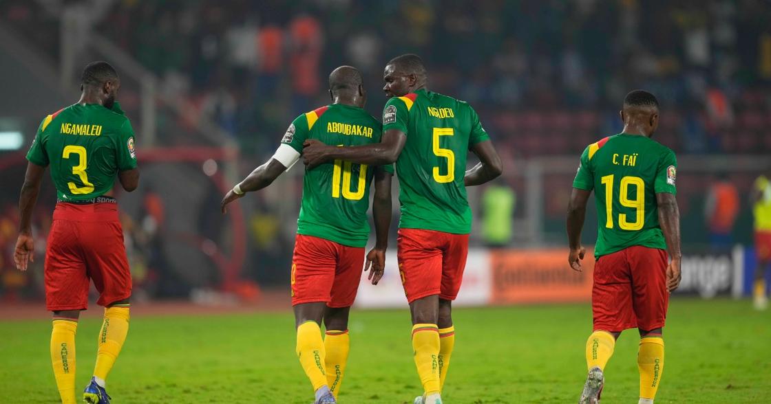 Cameroon players during the 2021 AFCON. Photo: Getty Images.