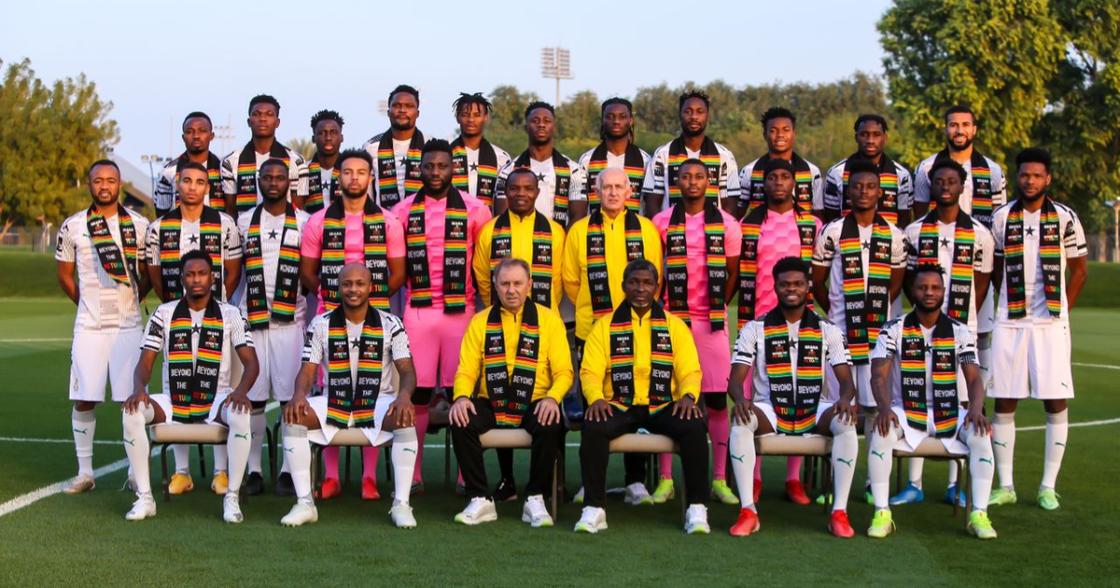 Black Stars team photoshoot in Cameroon. SOURCE: Twitter/ @Team_GhanaMen