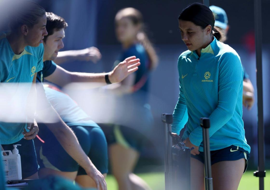 L'attaquant australien Sam Kerr à l'entraînement vendredi