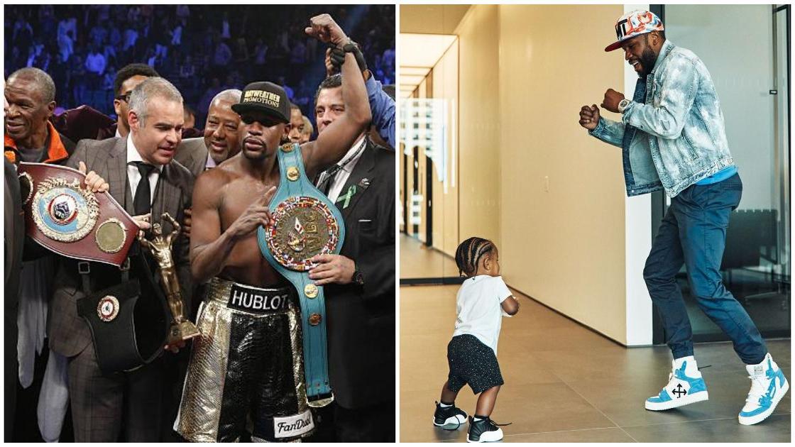 Photo of Floyd Mayweather teaching a little boy the tricks of boxing goes viral
