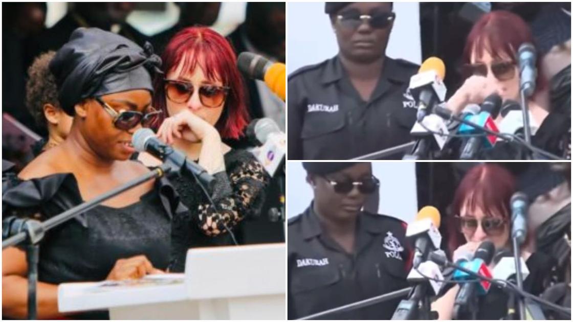 Emotional scenes as Christian Atsu's wife burst into tears as she read touching tribute to late footballer