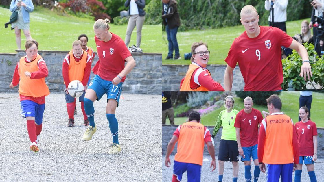 New Manchester City Signing Erling Haaland Spotted Playing with People  Living with Disabilities in Norway