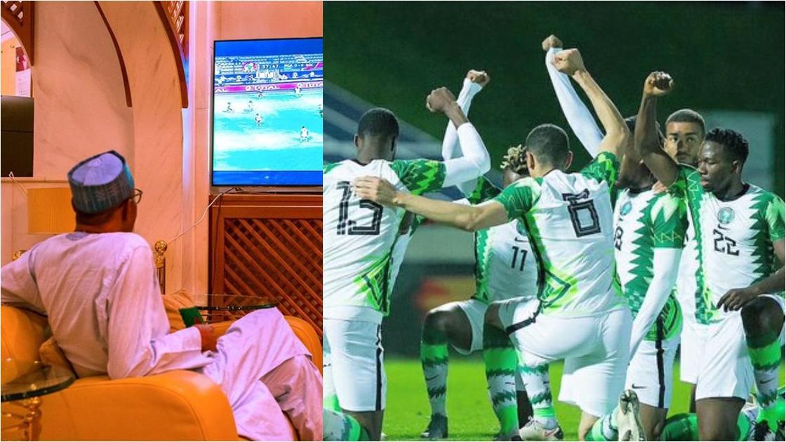Buhari sends video message to Super Eagles players ahead of Tunisia tie, hails Moses, Iheanacho