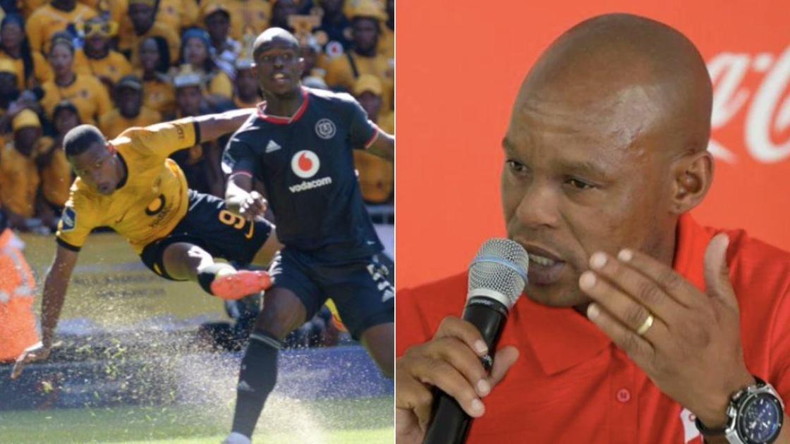 Jabu Mahlangu derisively mocks the standard of the latest Soweto Derby