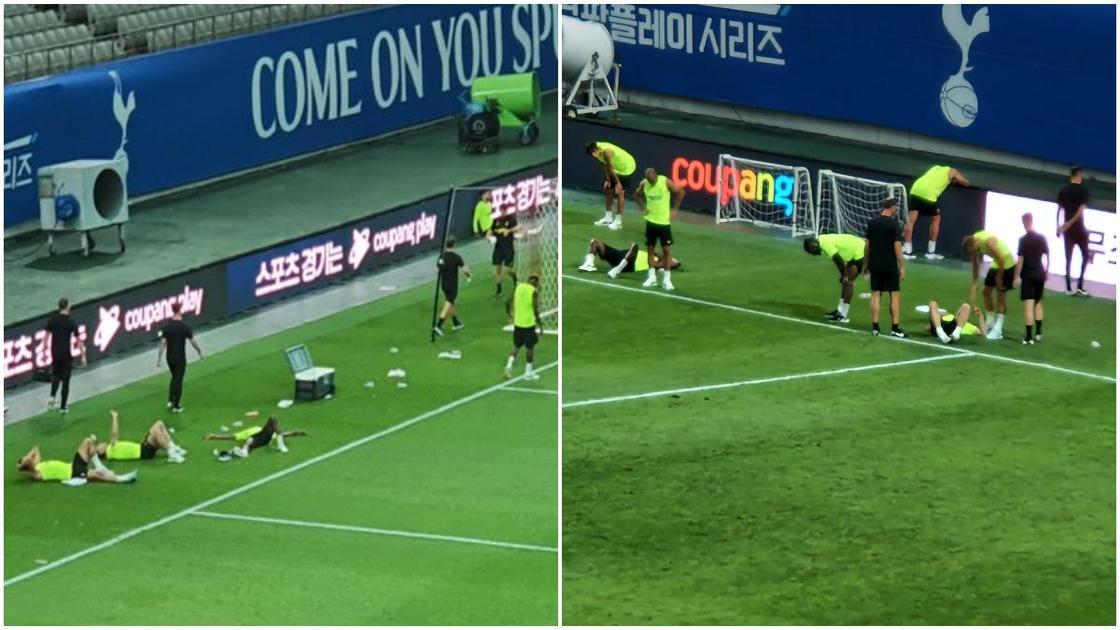 Antonio Conte’s gruelling pre season training session leaves Tottenham players collapsing