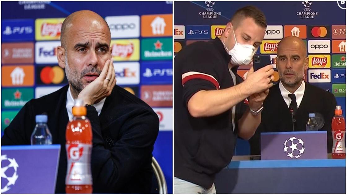 Pep Guardiola puzzled after reporter oddly asks for a selfie during Champions League press conference
