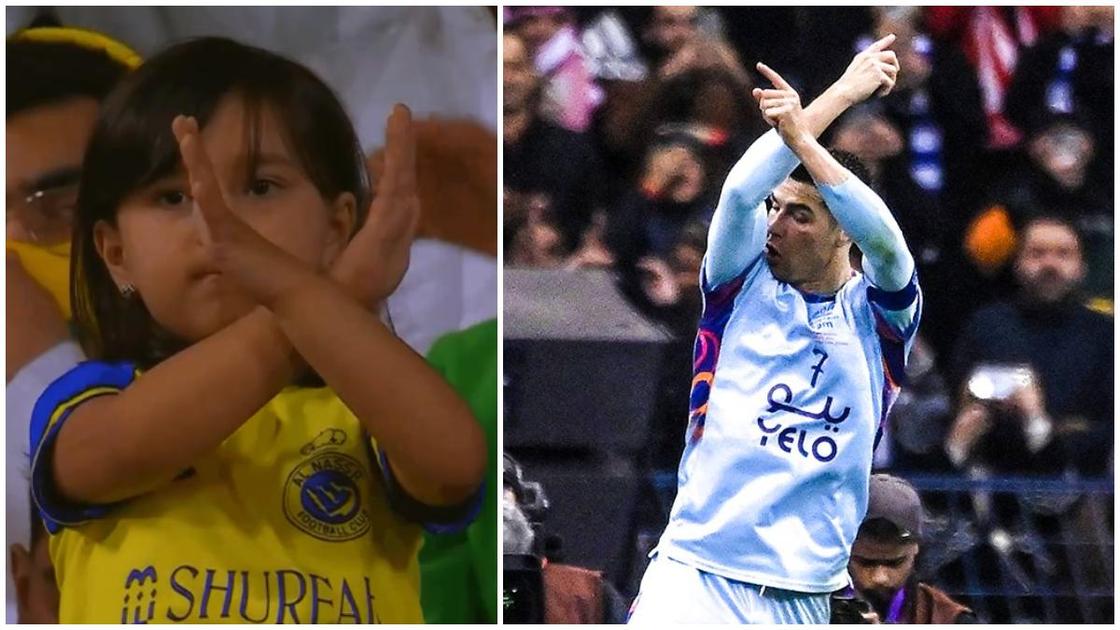 The Ronaldo influence: young girl in Al-Nassr jersey copies superstar's trademark 'Siuuu' celebration