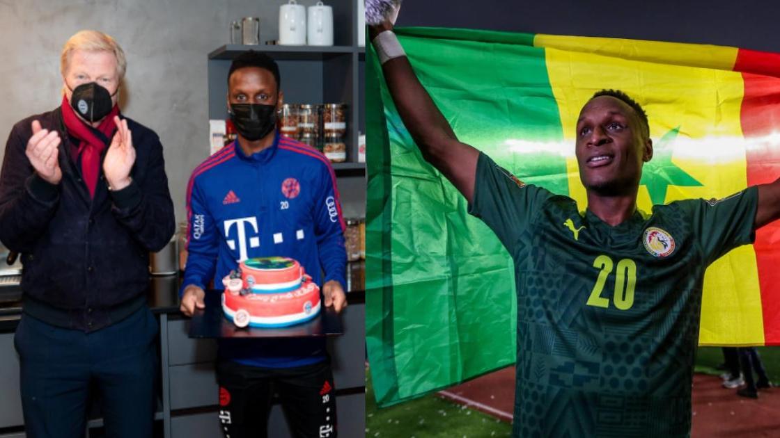 AFCON winner receives cake from Bayern Munich after returning from international duty