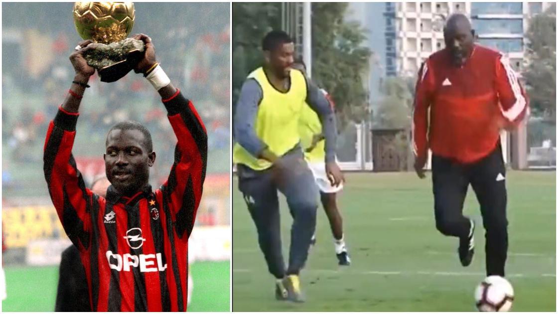 Footage of 56-year-old George Weah showing amazing football skills goes viral