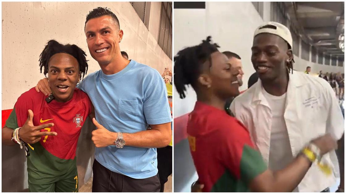 The day Ishowspeed finally met Ronaldo thanks to Rafael Leao