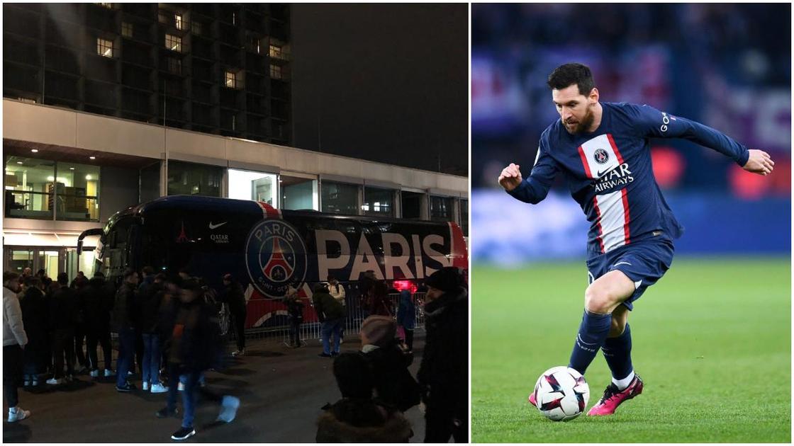Interesting scenes as fans chant "Messi, Messi" as PSG touch down in Munich