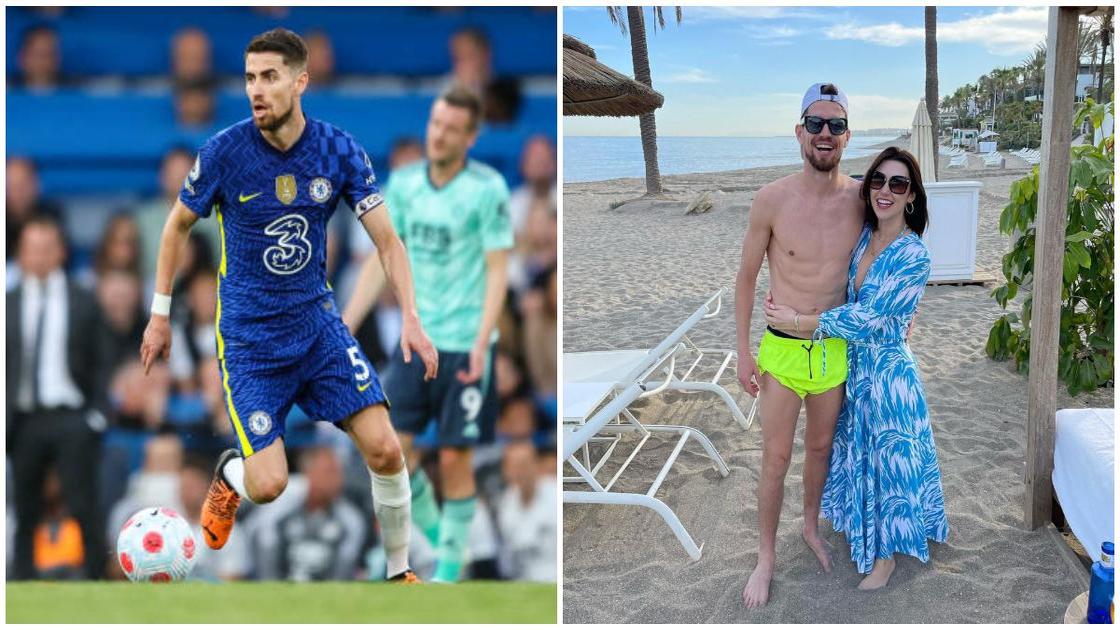 Jorginho relaxes on the beach with his stunning girlfriend as Chelsea star starts vacation in Spain