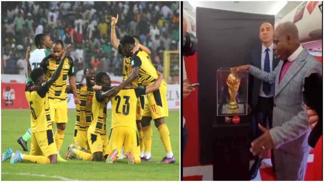 Pastor prays on World Cup trophy for Ghana's Black Stars to win the tournament in Qatar
