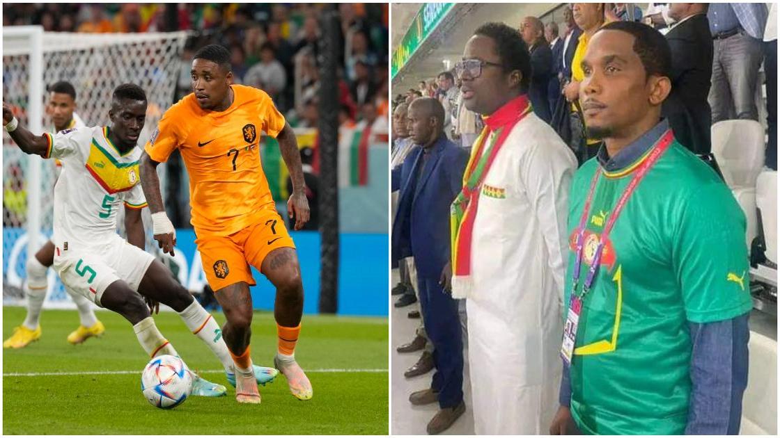Cameroon legend Samuel Eto'o spotted supporting Senegal during World Cup clash against Netherlands