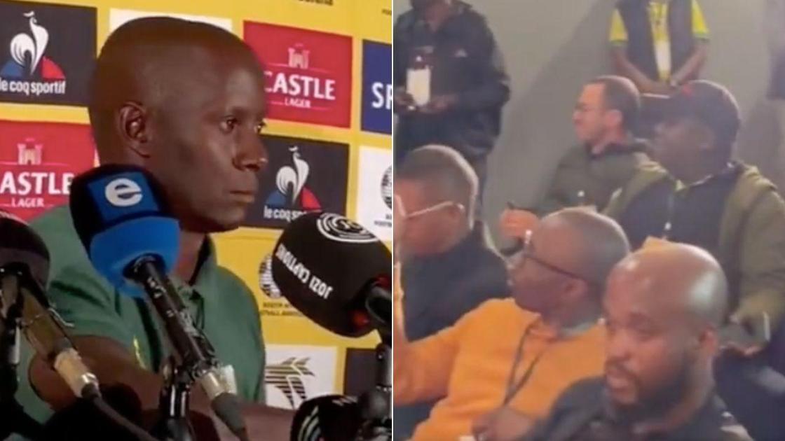 Video: Hugo Broos refuses to do post match press conference as Helman Mkhalele takes heat