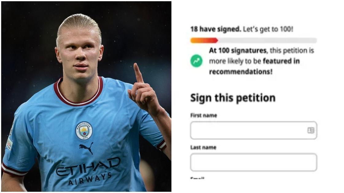 Fan launches daring petition to have Erling Haaland banned from Association Football