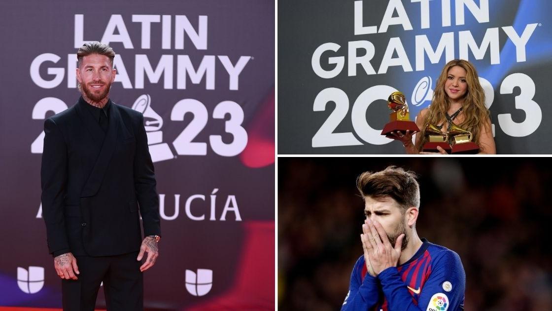 Look away, Pique! Sergio Ramos poses with arm round Shakira after awarding  her Latin Grammy for diss track about Barcelona legend