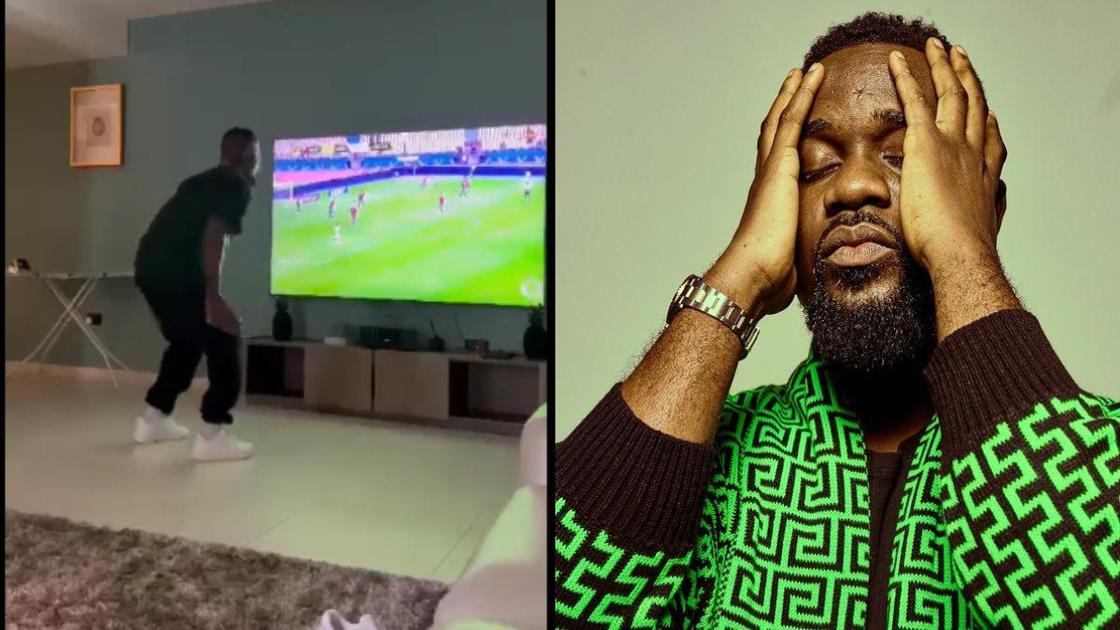 Video: Ghanaian rap superstar Sarkordie almost smashes his TV while watching the Black Stars against Morocco