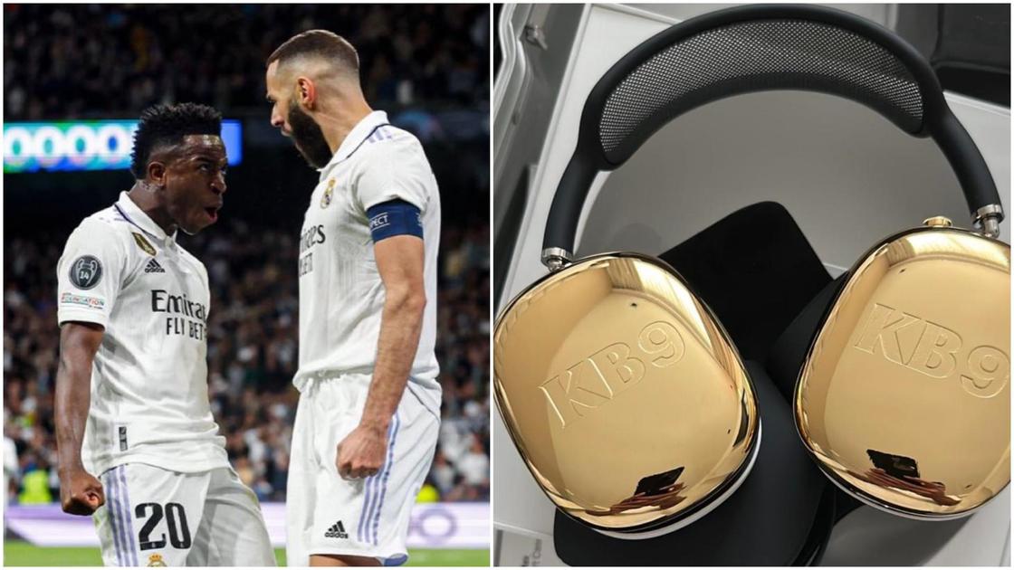 Vinicius gifts Benzema new Airpods Pro customized in gold