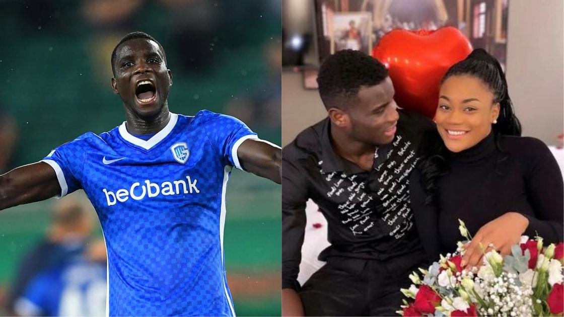 Super Eagles striker announces engagement with stunning Ghanaian model as photo goes viral