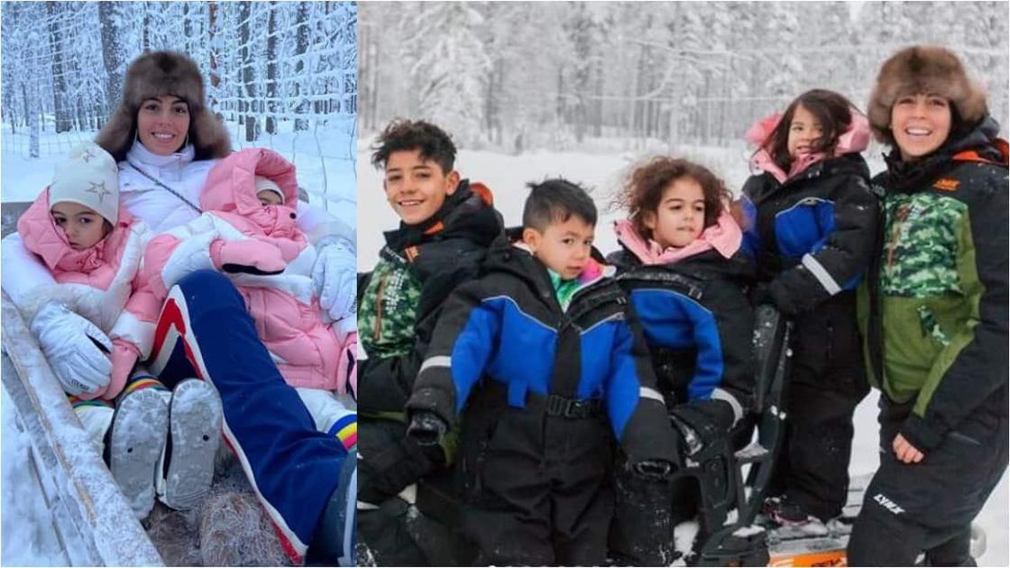 Georgina Rodriguez Takes Cristiano Ronaldo’s Kids to £1,500-a-Night Lapland Cabin To See Santa