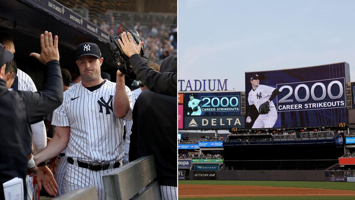 Yankees ace Gerrit Cole records 2,000th career strikeout, third fastest MLB  pitcher by games and innings 