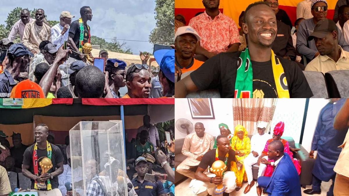 2021 Afcon Winner Sadio Mané Given Heroic Welcome In Bambali Senegal