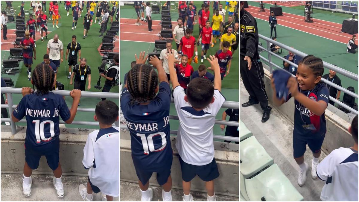 Neymar gifts PSG jersey to Kim Kardashian's son