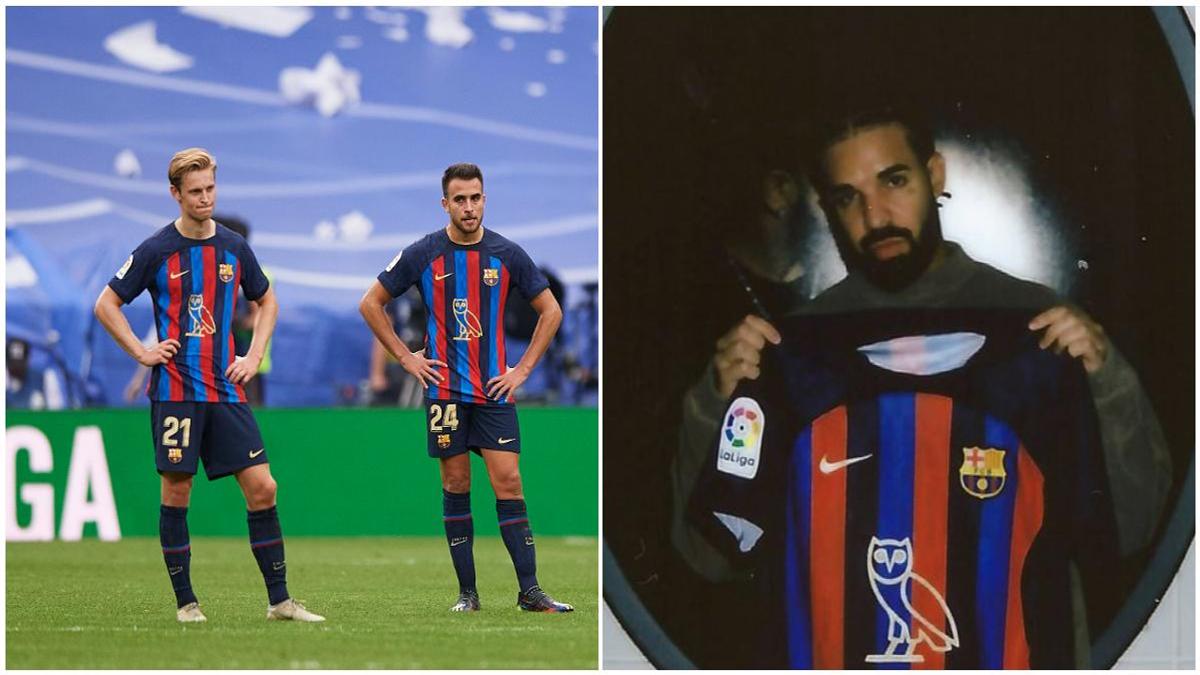 Barcelona celebrate rapper Drake with shirt logo in Clasico