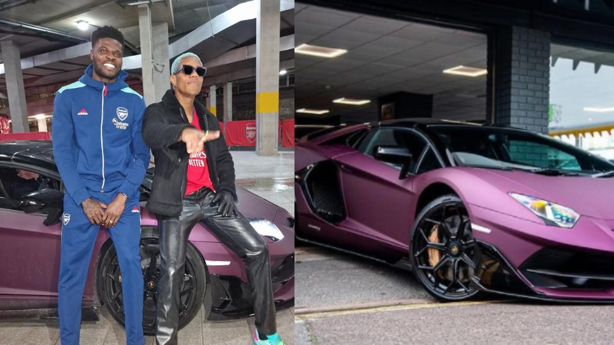 Video of Arsenal Star Thomas Partey Spotted in Expensive Lamborghini SVJ  After Leicester Victory Drops 