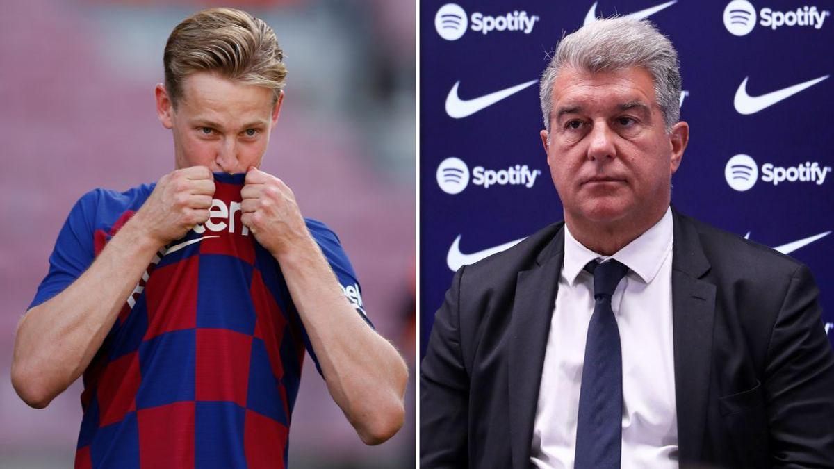 Barcelona President Joan Laporta Urges Frenkie De Jong To Accept Salary ...