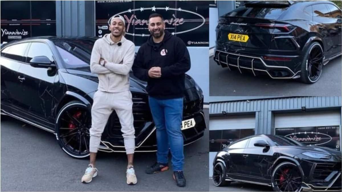 Pierre-Emerick Aubameyang Gets His N100M Lamborghini Urus Wrapped in Black  Marble Print 