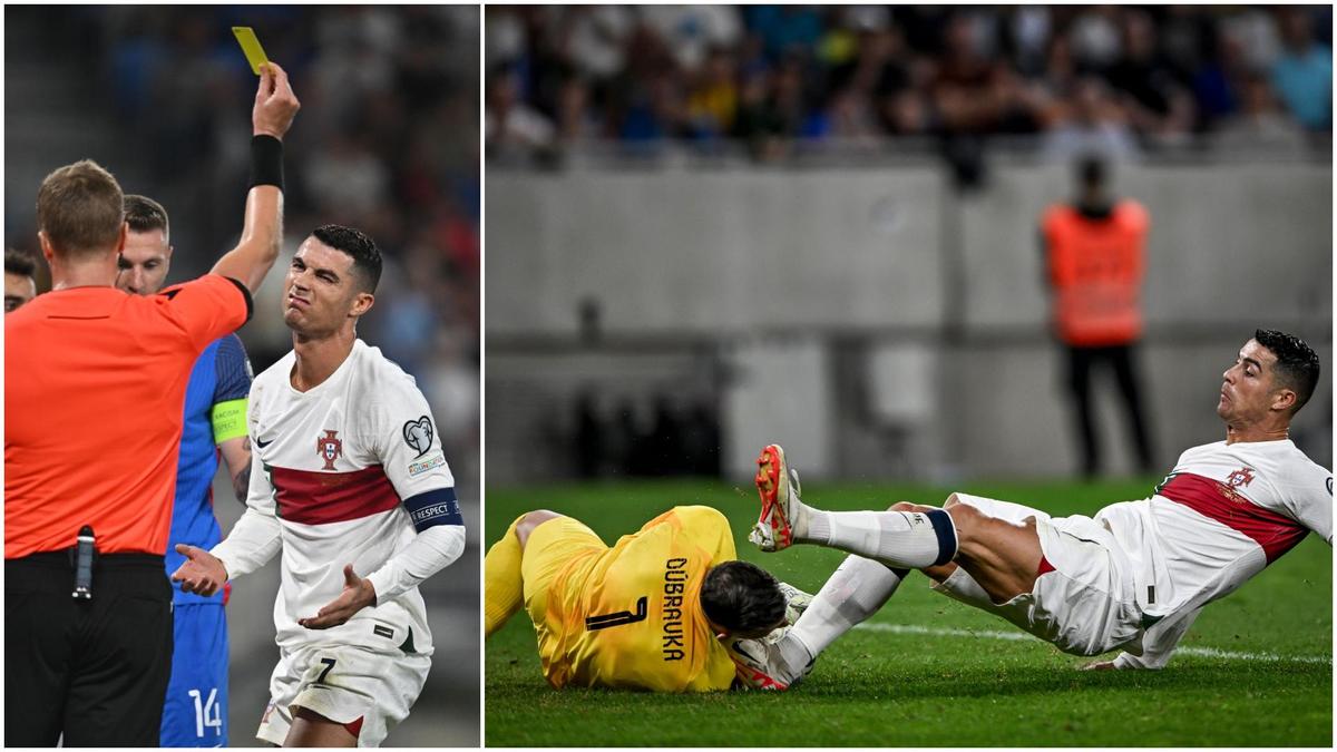 Cristiano Ronaldo escapes red for tackle on Martin Dubravka who 'closed his  eyes and prayed' his face avoided studs