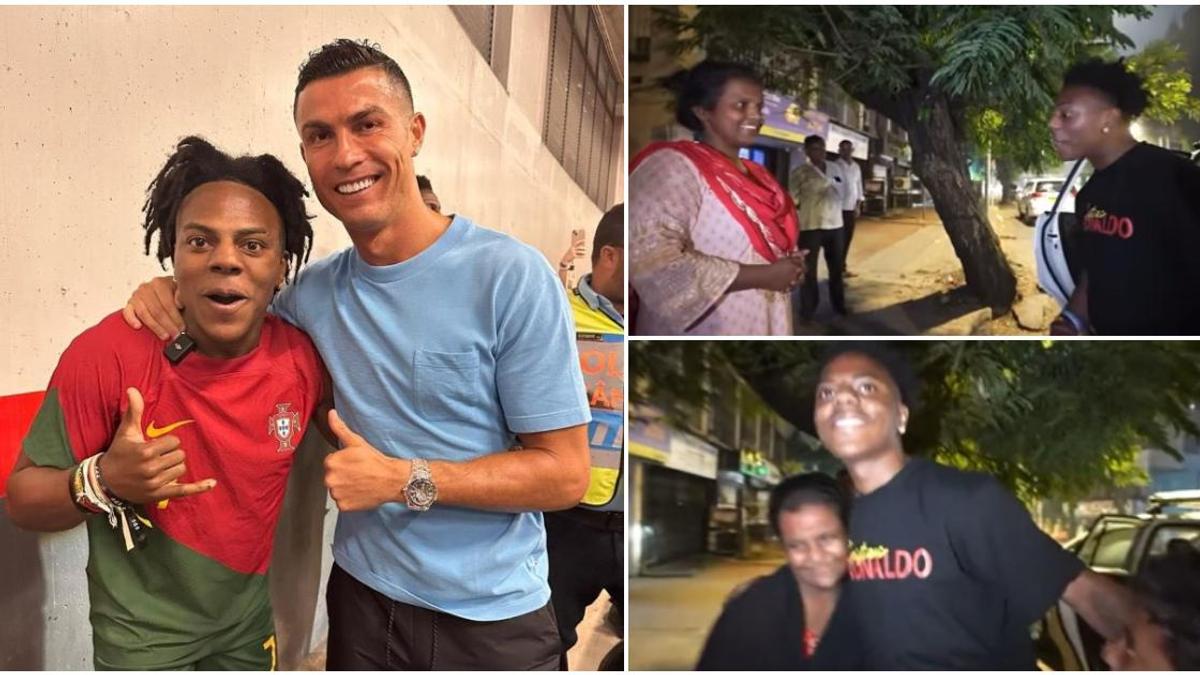 The day Ishowspeed finally met Ronaldo thanks to Rafael Leao