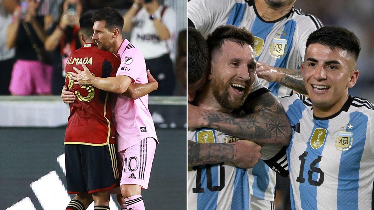 Argentina Stars Lionel Messi and Thiago Almada Swap Jerseys After Inter ...