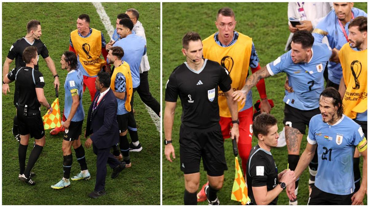 Ugly Scenes As Angry Uruguay Players Chase Referee Down Tunnel After ...