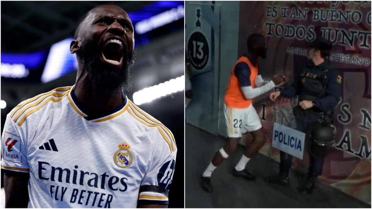 El Clasico: Antonio Rudiger Cheekily Pranks Police Officer Before Real  Madrid Win