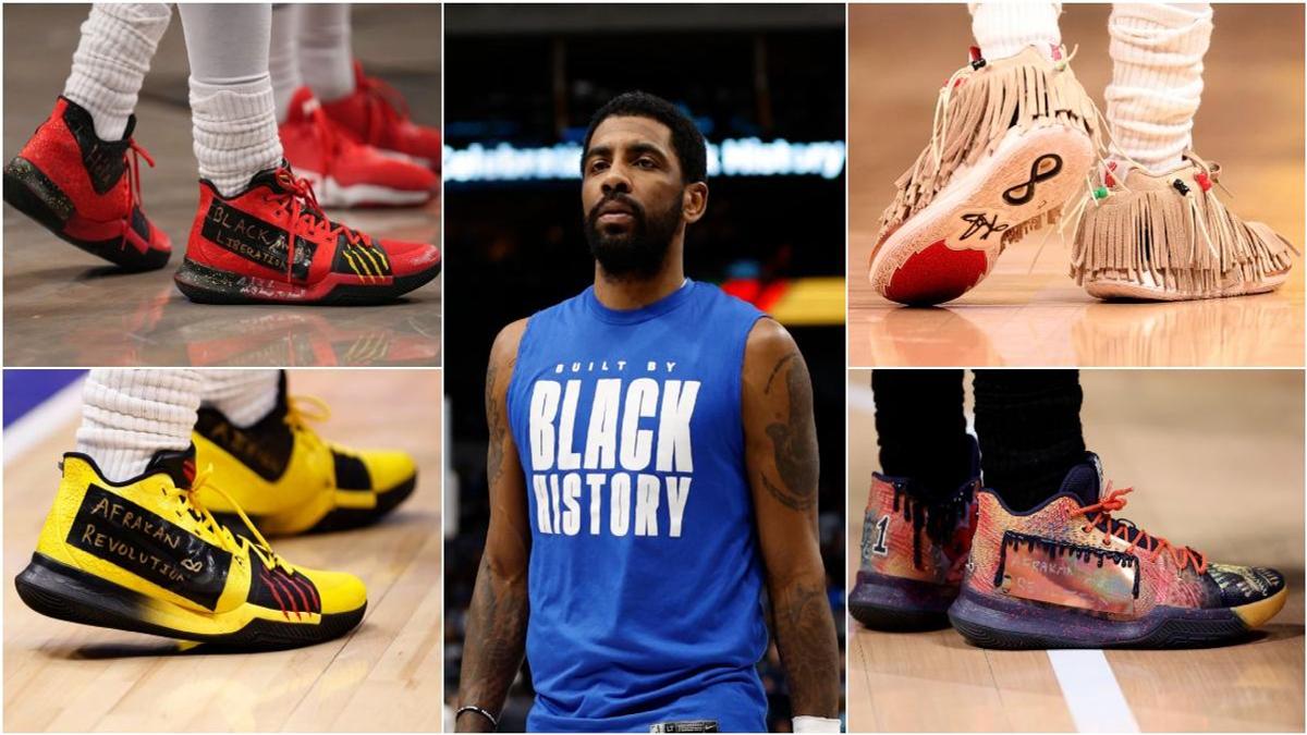 Kyrie Irving Finds Creative Ways to Cover Nike Logos on His Sneakers