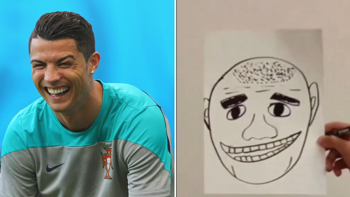 My sketch drawing Cristiano Ronaldo, part 07 — Hive