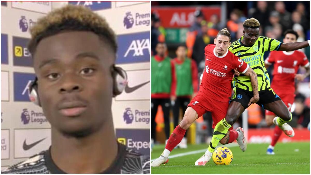 Bukayo Saka Sends Message To Kostas Tsimikas After Defender Breaks His ...