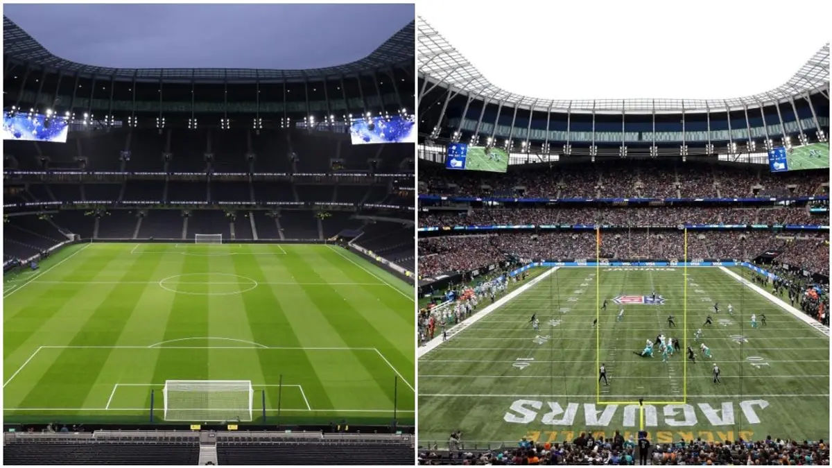 Watch as Tottenham's £1billion stadium is transformed into NFL arena in  incredible time-lapse video