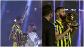 Benzema Flaunts Ballon d’Or Prize at Al Ittihad Unveiling in Heartwarming Footage